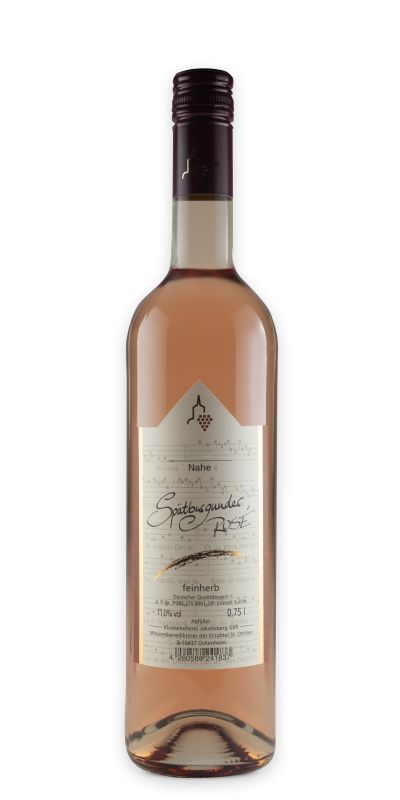 <br>25 -- 2024er Nahe Spätburgunder Rosé Qualitätswein  feinherb 0,75l - Bronzene Kammerpreismünze<br>