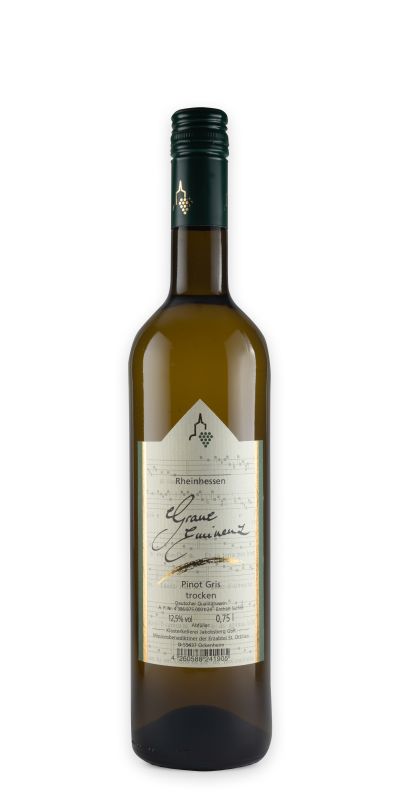 <br>1 -- 2024er Rheinhessen "Graue Eminenz" Pino Gris Qualitätswein  trocken 0,75l - Goldene Kammerpreismünze<br>
